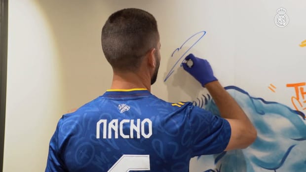 Marcelo, Toni Kroos, Lucas Vázquez and Nacho in the away kit event